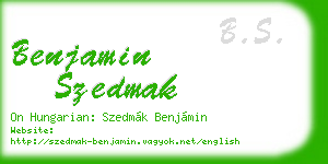 benjamin szedmak business card
