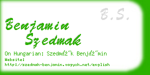 benjamin szedmak business card